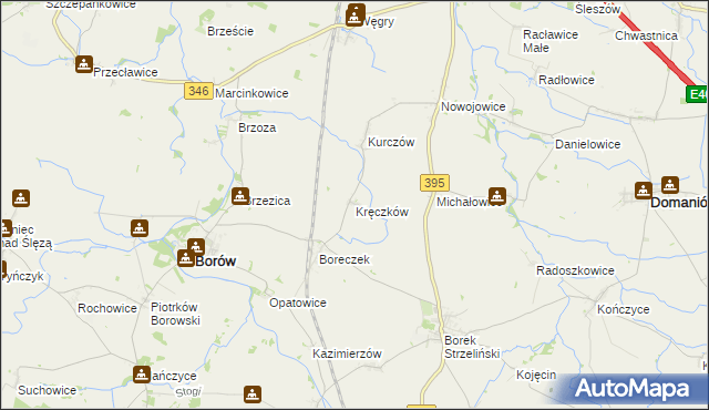 mapa Kręczków, Kręczków na mapie Targeo