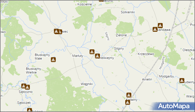 mapa Krelikiejmy, Krelikiejmy na mapie Targeo