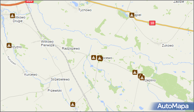 mapa Krępcewo, Krępcewo na mapie Targeo