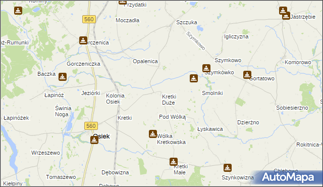 mapa Kretki Duże, Kretki Duże na mapie Targeo