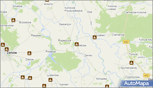 mapa Kretków, Kretków na mapie Targeo