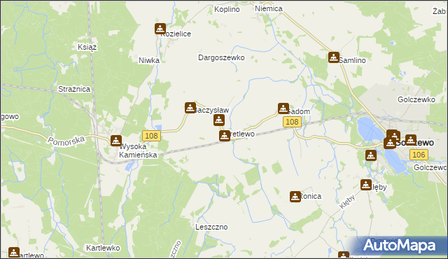 mapa Kretlewo, Kretlewo na mapie Targeo