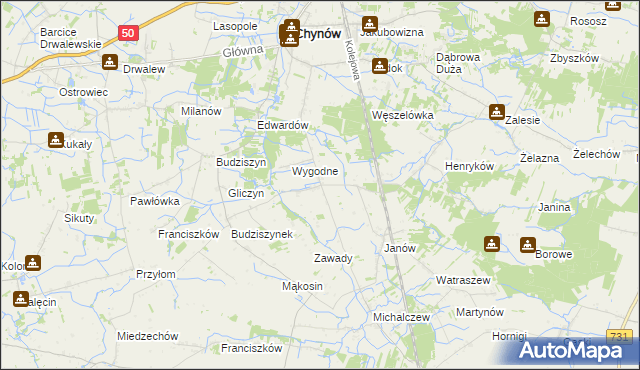 mapa Krężel gmina Chynów, Krężel gmina Chynów na mapie Targeo