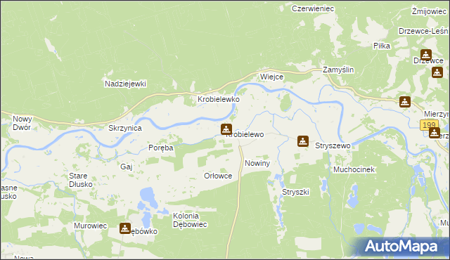 mapa Krobielewo, Krobielewo na mapie Targeo