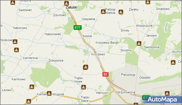 mapa Kroczewo, Kroczewo na mapie Targeo