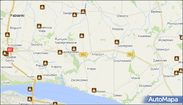 mapa Krojczyn, Krojczyn na mapie Targeo