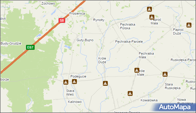 mapa Króle Duże, Króle Duże na mapie Targeo