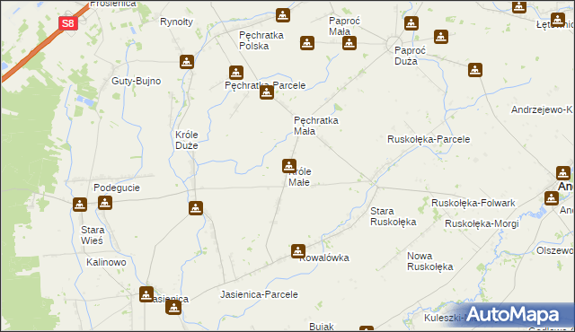 mapa Króle Małe, Króle Małe na mapie Targeo