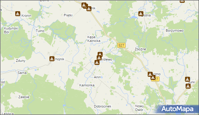 mapa Królewo gmina Morąg, Królewo gmina Morąg na mapie Targeo