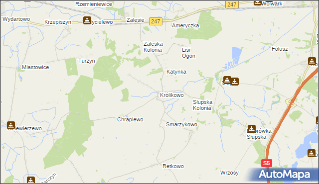 mapa Królikowo gmina Szubin, Królikowo gmina Szubin na mapie Targeo