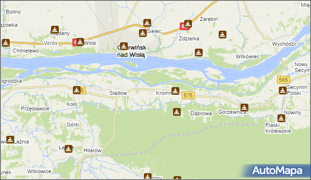 mapa Kromnów gmina Brochów, Kromnów gmina Brochów na mapie Targeo