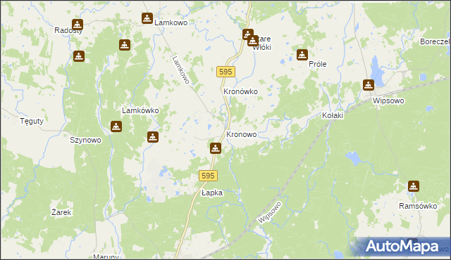 mapa Kronowo gmina Barczewo, Kronowo gmina Barczewo na mapie Targeo