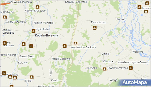 mapa Kropiewnica-Gajki, Kropiewnica-Gajki na mapie Targeo