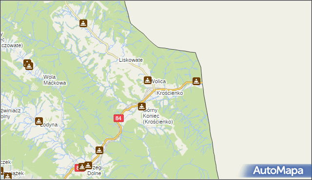 mapa Krościenko, Krościenko na mapie Targeo