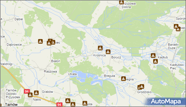 mapa Krośnica gmina Izbicko, Krośnica gmina Izbicko na mapie Targeo