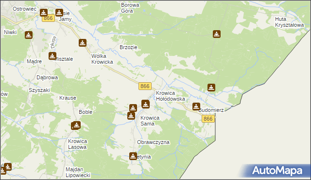 mapa Krowica Hołodowska, Krowica Hołodowska na mapie Targeo