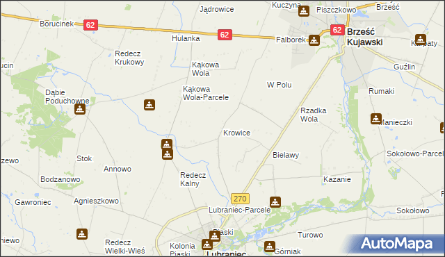 mapa Krowice, Krowice na mapie Targeo