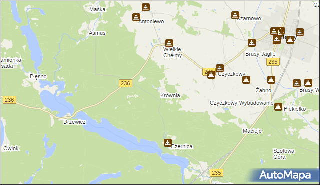 mapa Krównia, Krównia na mapie Targeo