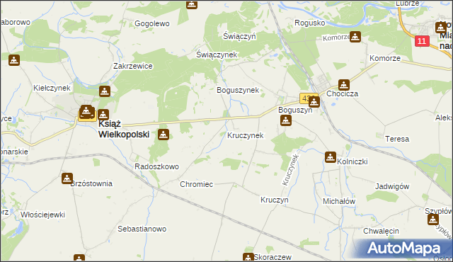 mapa Kruczynek, Kruczynek na mapie Targeo