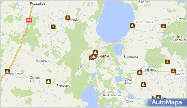 mapa Kruklanki, Kruklanki na mapie Targeo