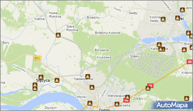 mapa Krukówka gmina Stężyca, Krukówka gmina Stężyca na mapie Targeo