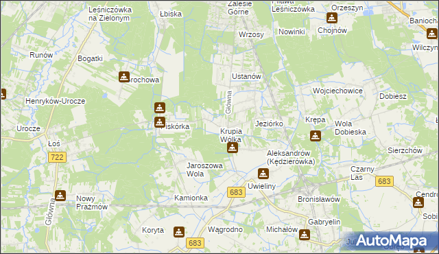 mapa Krupia Wólka, Krupia Wólka na mapie Targeo