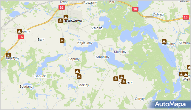 mapa Krupoliny, Krupoliny na mapie Targeo