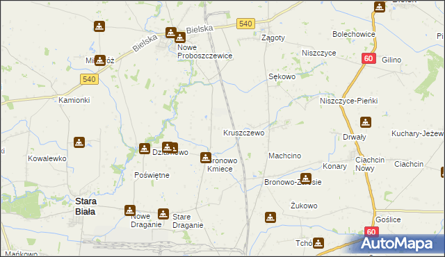 mapa Kruszczewo, Kruszczewo na mapie Targeo