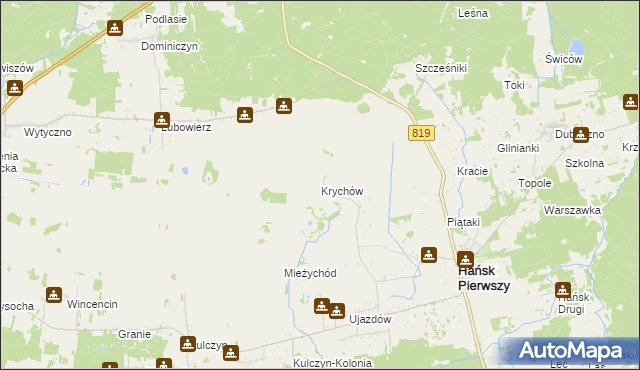 mapa Krychów, Krychów na mapie Targeo