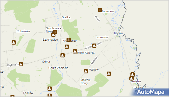 mapa Kryłów-Kolonia, Kryłów-Kolonia na mapie Targeo