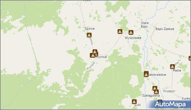 mapa Krynica gmina Trzcianne, Krynica gmina Trzcianne na mapie Targeo