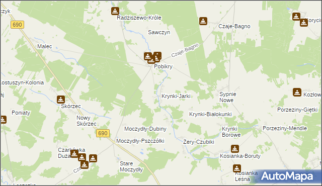 mapa Krynki-Jarki, Krynki-Jarki na mapie Targeo