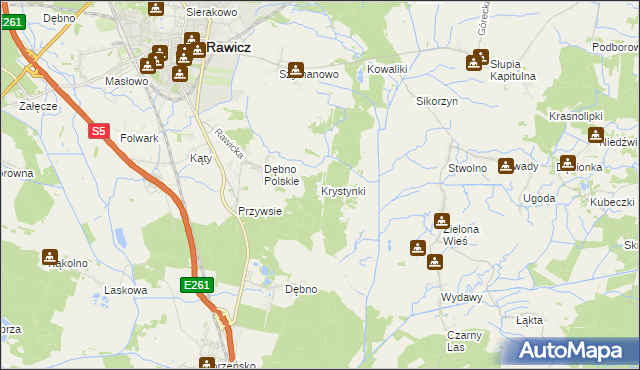 mapa Krystynki, Krystynki na mapie Targeo