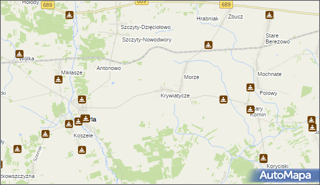 mapa Krywiatycze, Krywiatycze na mapie Targeo