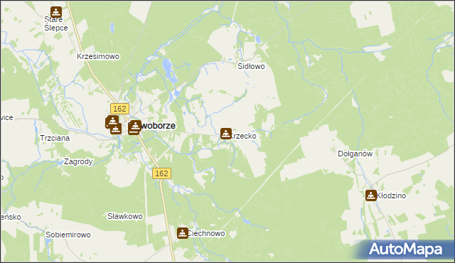 mapa Krzecko, Krzecko na mapie Targeo