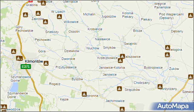 mapa Krzeczkowice, Krzeczkowice na mapie Targeo