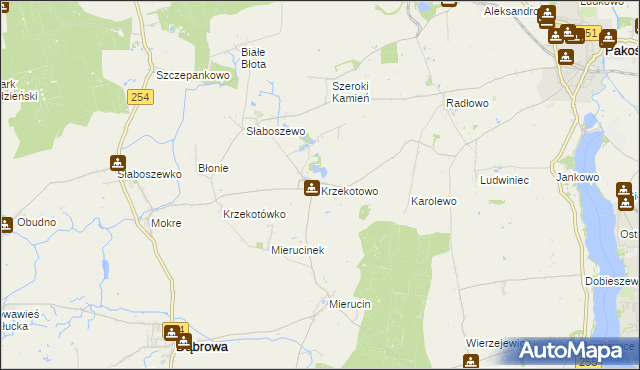 mapa Krzekotowo, Krzekotowo na mapie Targeo