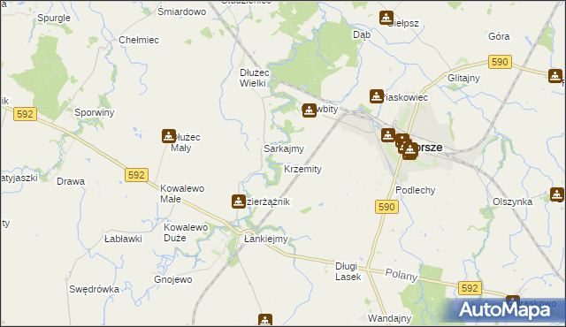 mapa Krzemity, Krzemity na mapie Targeo