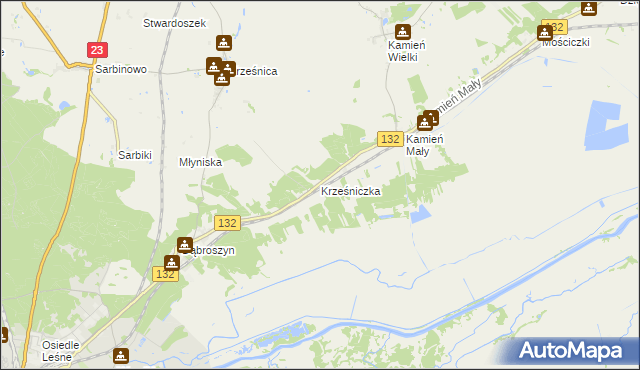 mapa Krześniczka, Krześniczka na mapie Targeo