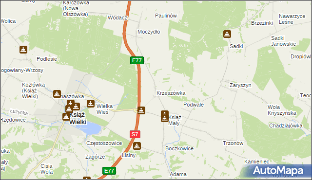 mapa Krzeszówka, Krzeszówka na mapie Targeo