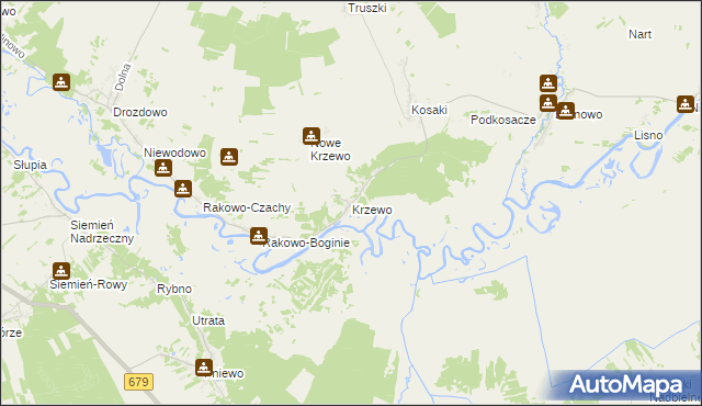 mapa Krzewo gmina Piątnica, Krzewo gmina Piątnica na mapie Targeo