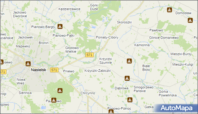 mapa Krzyczki Szumne, Krzyczki Szumne na mapie Targeo