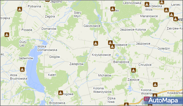 mapa Krzyszkowice gmina Przytyk, Krzyszkowice gmina Przytyk na mapie Targeo