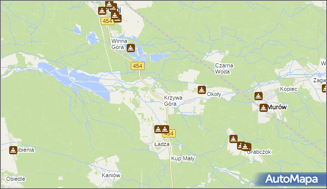 mapa Krzywa Góra gmina Pokój, Krzywa Góra gmina Pokój na mapie Targeo