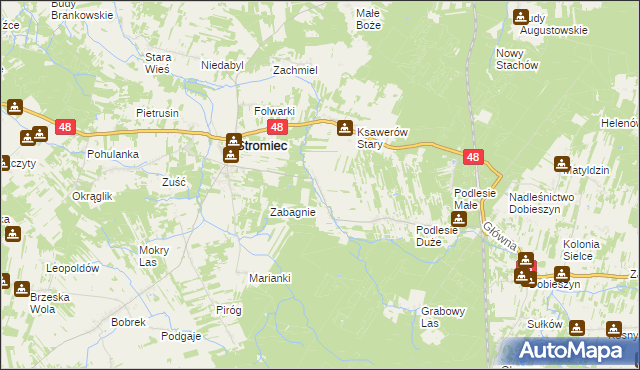 mapa Ksawerów Nowy, Ksawerów Nowy na mapie Targeo