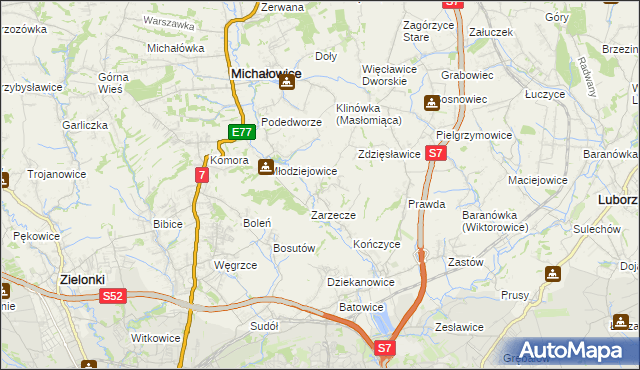 mapa Książniczki, Książniczki na mapie Targeo