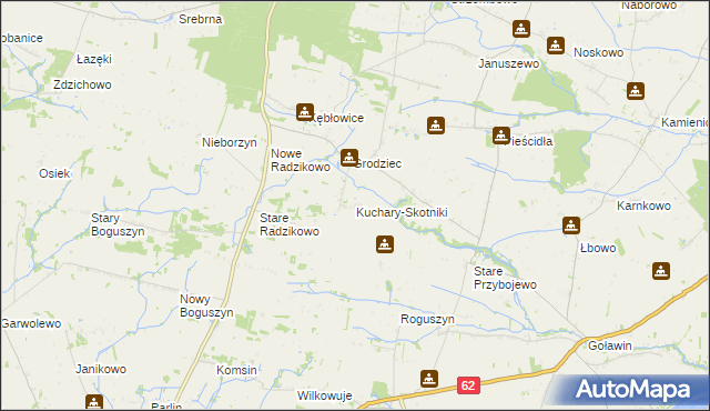 mapa Kuchary-Skotniki, Kuchary-Skotniki na mapie Targeo