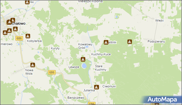 mapa Kuchmy-Kuce, Kuchmy-Kuce na mapie Targeo