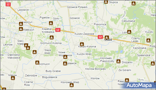 mapa Kuczki-Kolonia, Kuczki-Kolonia na mapie Targeo