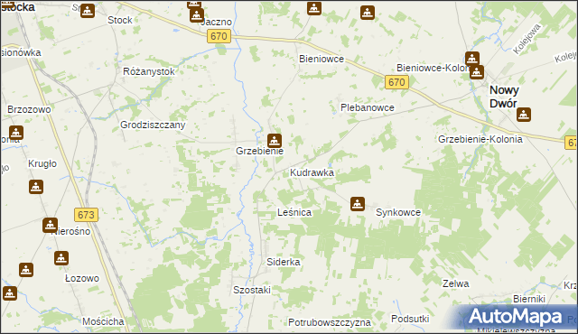 mapa Kudrawka, Kudrawka na mapie Targeo